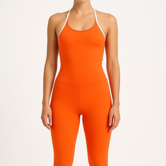 NWT FP Movement Bright Orange Halter Jumpsuit – Hot...